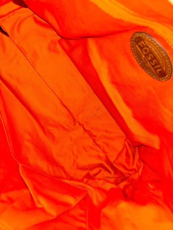 Fossil Cream Canvas Tote with Multicolor Floral Print and Brown Leather Handles - Picture 9 of 13